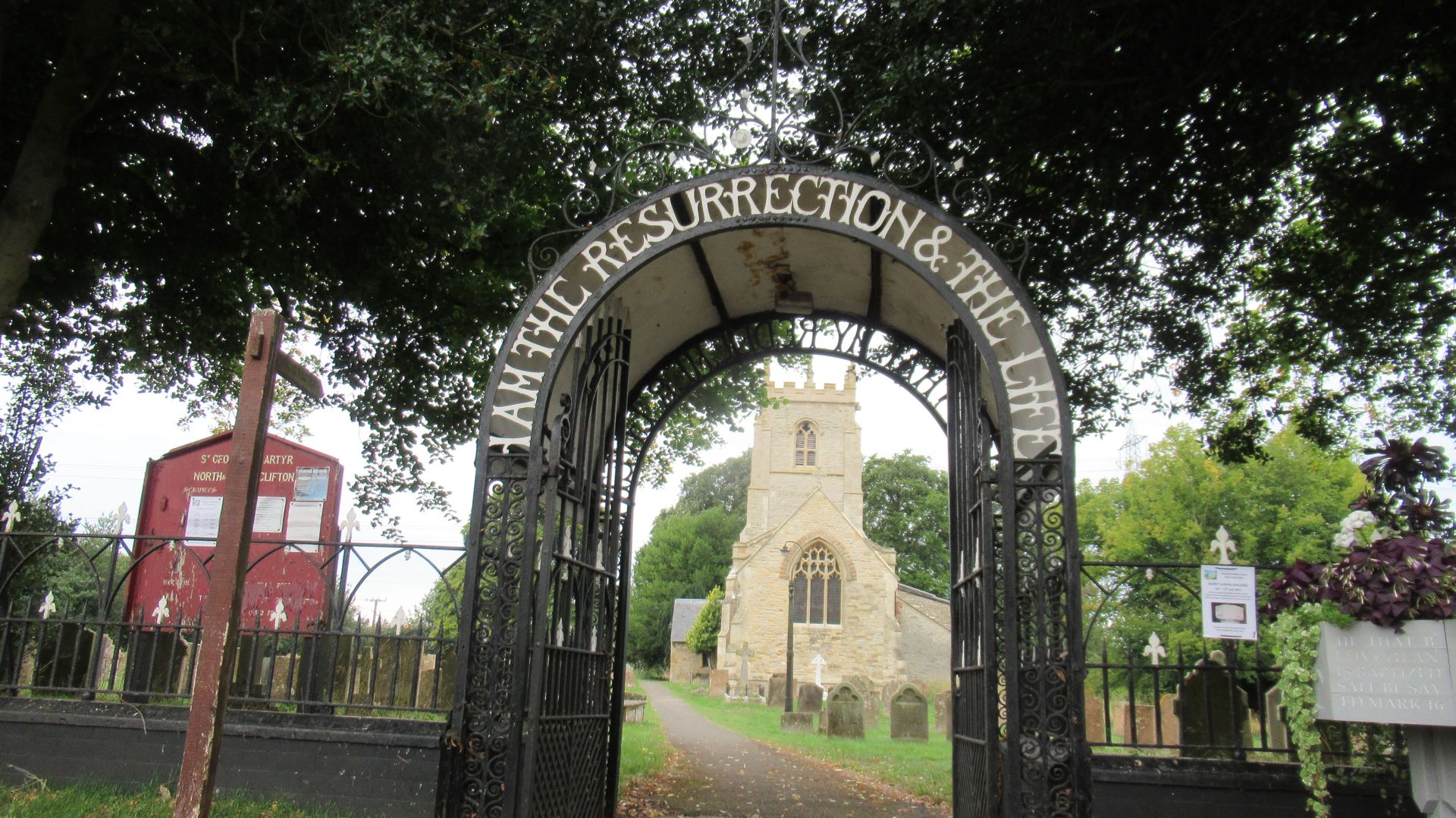 Starting place - just outside the church